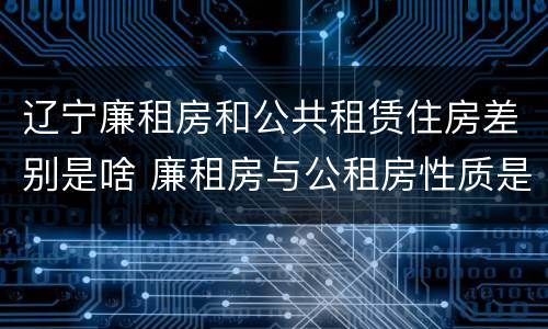 辽宁廉租房和公共租赁住房差别是啥 廉租房与公租房性质是一样的吗