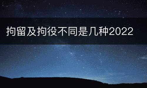 拘留及拘役不同是几种2022