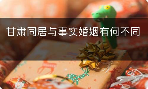 甘肃同居与事实婚姻有何不同
