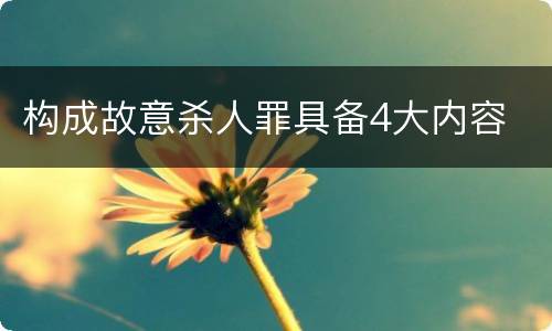 构成故意杀人罪具备4大内容