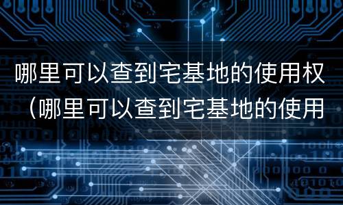 哪里可以查到宅基地的使用权（哪里可以查到宅基地的使用权性质）