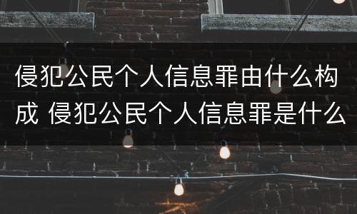 侵犯公民个人信息罪由什么构成 侵犯公民个人信息罪是什么