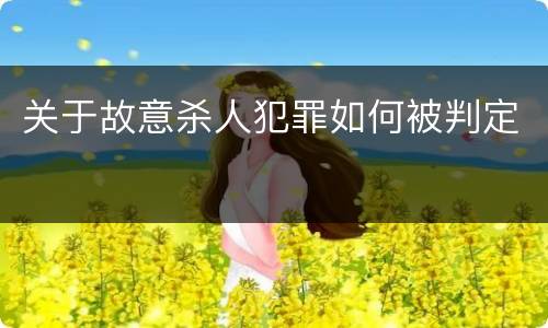 关于故意杀人犯罪如何被判定