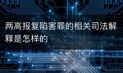 两高报复陷害罪的相关司法解释是怎样的