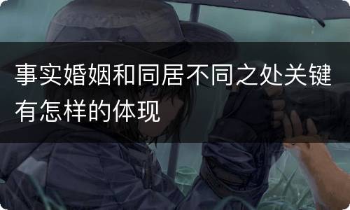 事实婚姻和同居不同之处关键有怎样的体现