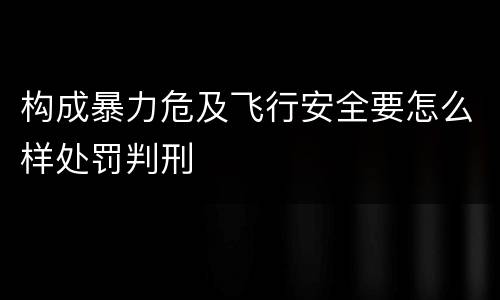 构成暴力危及飞行安全要怎么样处罚判刑