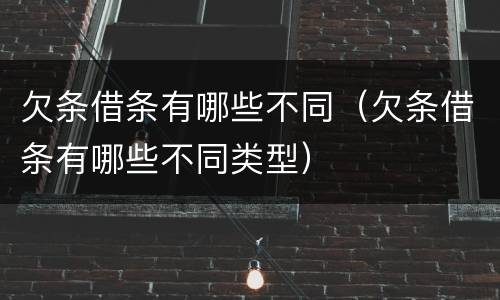 欠条借条有哪些不同（欠条借条有哪些不同类型）