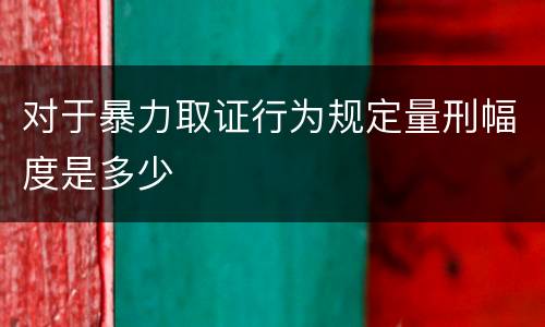 对于暴力取证行为规定量刑幅度是多少