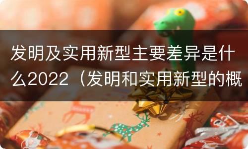 发明及实用新型主要差异是什么2022（发明和实用新型的概念）