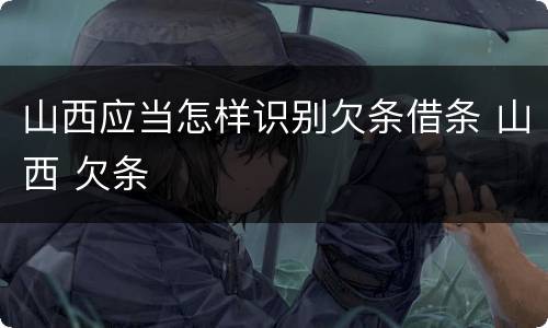 山西应当怎样识别欠条借条 山西 欠条