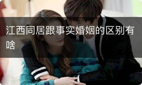 江西同居跟事实婚姻的区别有啥