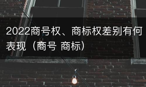 2022商号权、商标权差别有何表现（商号 商标）