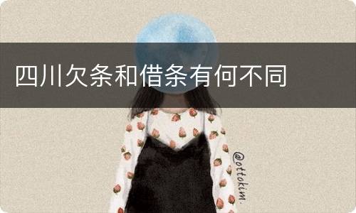 四川欠条和借条有何不同