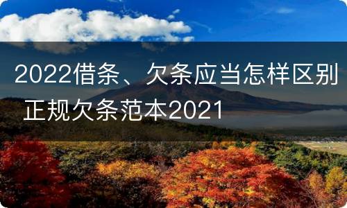 2022借条、欠条应当怎样区别 正规欠条范本2021