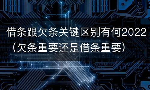 借条跟欠条关键区别有何2022（欠条重要还是借条重要）