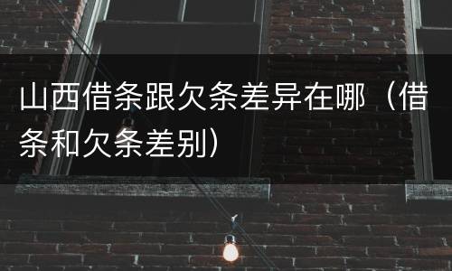 山西借条跟欠条差异在哪（借条和欠条差别）