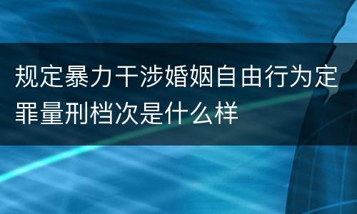 规定暴力干涉婚姻自由行为定罪量刑档次是什么样