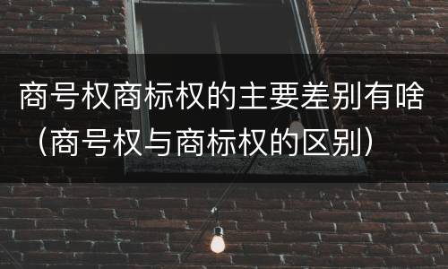 商号权商标权的主要差别有啥（商号权与商标权的区别）