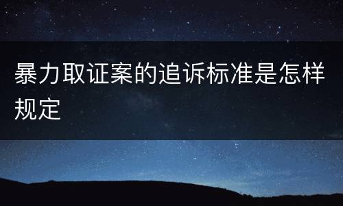暴力取证案的追诉标准是怎样规定