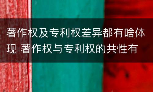 著作权及专利权差异都有啥体现 著作权与专利权的共性有