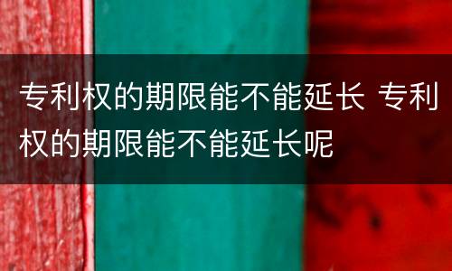 专利权的期限能不能延长 专利权的期限能不能延长呢