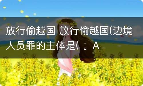 放行偷越国 放行偷越国(边境人员罪的主体是( 。A