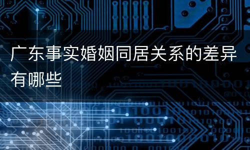 广东事实婚姻同居关系的差异有哪些