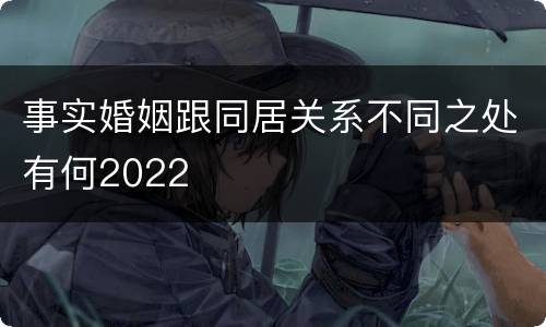 事实婚姻跟同居关系不同之处有何2022