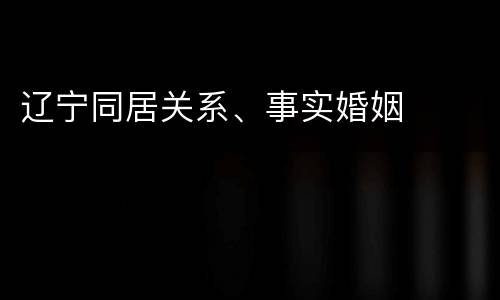 辽宁同居关系、事实婚姻