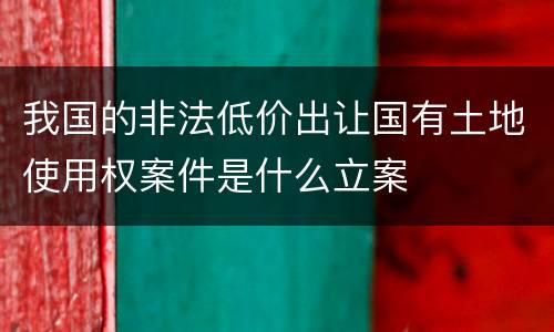 我国的非法低价出让国有土地使用权案件是什么立案